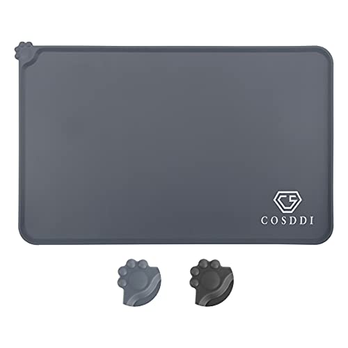 CS COSDDI Futtermatte Hund rutschfeste Napf unterlage Hunde, Fressunterlage Hund Silikon Futtermatte für Hunde & Katzen, Tiernahrung Matte, Katzen futtermatte, 47x30cm