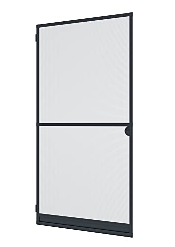 Windhager Insektenschutz Spannrahmen-Tür Expert Fliegengitter Alurahmen für Türen, individuell kürzbar, 120 x 240 cm, anthrazit, 04333