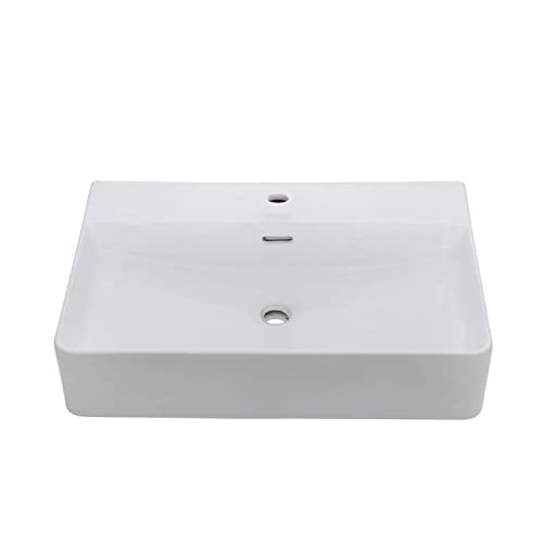 Grünblatt Aufsatz/Hänge-Waschbecken mit Lotus Effekt Nano-Beschichtung (60cm x 42cm x 13cm)