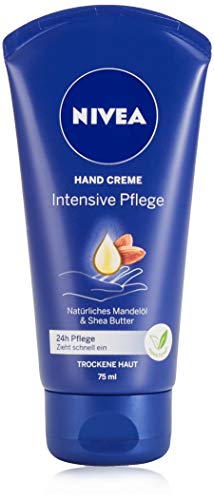 NIVEA Intensive Pflege Hand Creme (75 ml), reichhaltige Hautcreme mit Mandel-Öl für intensive Feuchtigkeit, Handpflege mit dem einzigartigen NIVEA Duft