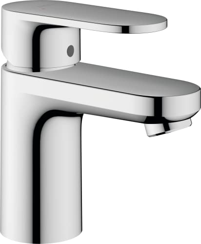 hansgrohe Waschtischarmatur Vernis Blend, Wasserhahn Bad mit Auslauf Höhe 70 mm, mit Zugstange, Badarmatur wassersparend, Chrom