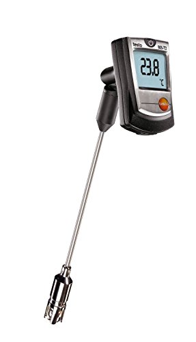 Testo 0560 9056 905-T2 Oberflächen-Thermometer mit Kreuzbandfühler, sehr schnelle Ansprechzeit, hohe Genauigkeit, inklusive Befestigungs-Clip und Batterien