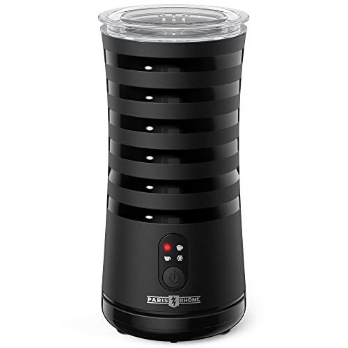 Paris Rhône Milchaufschäumer Elektrisch 4-in-1 Milchschäumer für Heißer und Kalter Milchschaum, Warme Milch, Rutschfest Griffige Form Automatische Abschaltung Milchbehälter