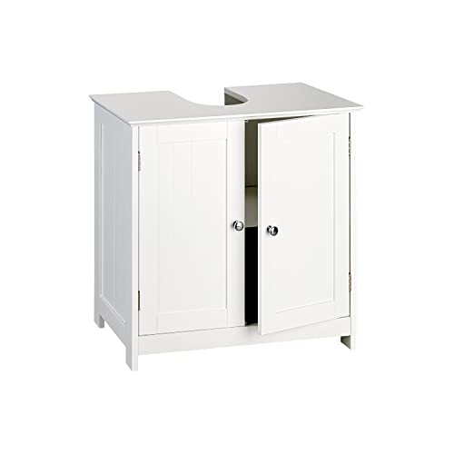 shelfmade Waschbeckenunterschrank weiß im Landhausstil (ca. 50cm o. 60cm breit) - Badunterschrank versch, Breite Badezimmer Unterschrank Bad - Waschbecken Unterschrank (60 x 30 x 60 cm)