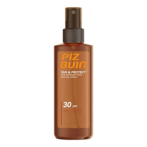 Piz Buin Tan & Protect, Bräunungsbeschleuniger Sonnenöl Spray mit Sonnenschutz LSF 30, wasserfest und schnell einziehend, 150ml (1er Pack)