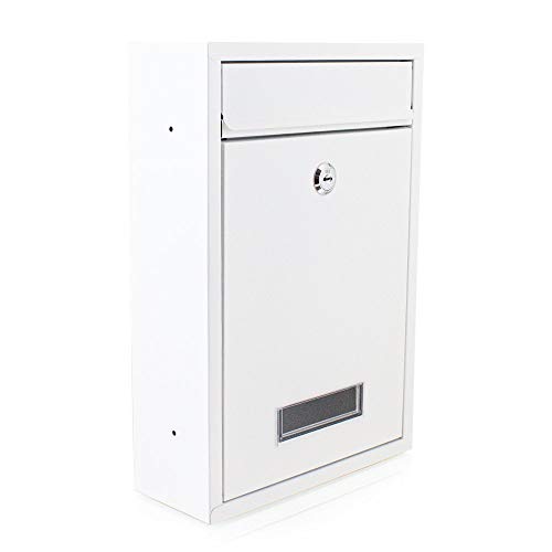 BITUXX® Kompakter Mini Briefkasten Wandbriefkasten Letterbox erweiterbar zur Briefkastenanlage (Weiß)