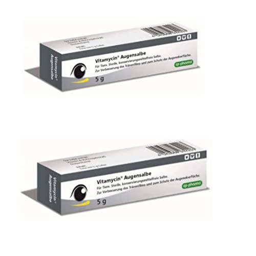 cp-pharma Vitamycin Augensalbe - Doppelpack 2X 5g zur Augenpflege für Hunde, Katzen und Pferde
