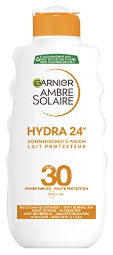Garnier Sonnenschutz-Milch, LSF 30, feuchtigkeitsspendende Sonnencreme mit Shea Butter, Ambre Solaire, (1 x 200 ml)