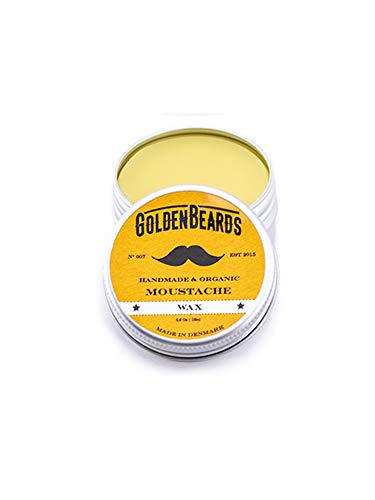 Moustache Wax - Bio Schnurrbart wachs - 15ml 100% natürlich * Goldene Bärte * Jojoba & Argan & Aprikosenöl. Holen Sie sich das beste Produkt für Ihren Schnurrbart, mittel/stark halten