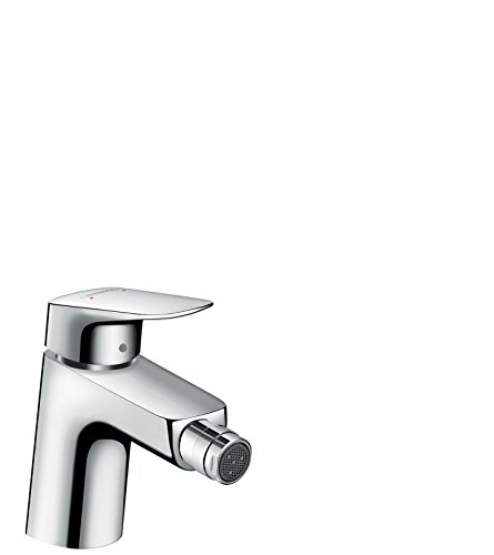 hansgrohe Logis Einhebel-Bidetarmatur, Komfort-Höhe 70mm mit Zugstangen-Ablaufgarnitur, Chrom