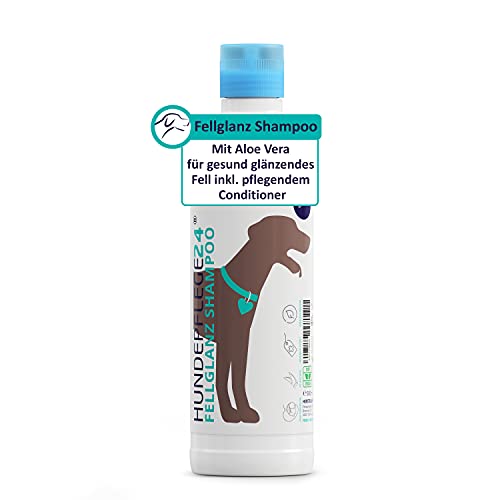 HUNDEPFLEGE24 Hundeshampoo Fellglanz & Hunde Conditioner 500ml - Für gesundes glänzendes Fell & bessere Kämmbarkeit mit Aloe Vera - Rückfettende sanfte Reinigung & Pflege für Jede Hunderasse