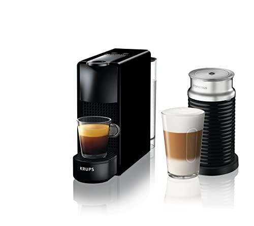 Krups Nespresso Essenza Mini XN1118 Kaffeekapselmaschine | 1310 Watt | 0,7 Liter | 19 bar | inklusive Aeroccino Milchaufschäumer | schwarz