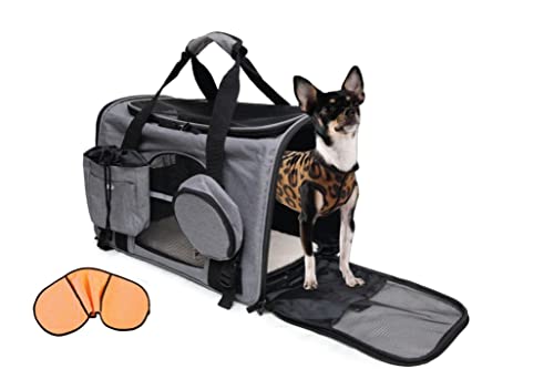 Bualma Hundetasche, Hundetragetasche mit Schultergurt, Hundetasche für kleine Hunde und Katzen | Katzentransporttasche animiert für Auto/Zug/Flugzeug - Tragetasche Hund