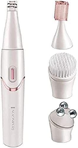 Remington Gesichtspflege Kit smooth&silky EP7070, Gesichtsepilierer, Gesichtsreinigungsbürste, Massageroller, Trimmer, batteriebetrieben, perlmuttfarbenes weiss/rosé