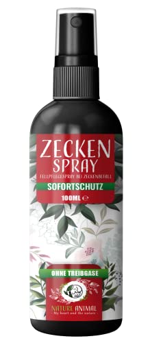 Nature Animal® ZECKENSCHUTZ Spray für Hunde + Katzen mit Sofortwirkung – ZECKEN Abwehr für Ihr Haustier – natürliche Behandlung hochwirksam