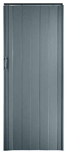 Falttür Schiebetür Tür grau farben Höhe 202 cm Einbaubreite bis 96 cm Doppelwandprofil Neu