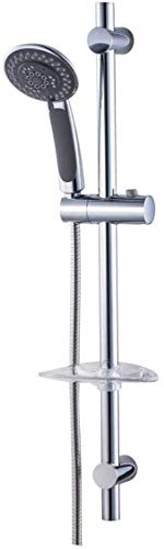 SENSEA - Dusch-Set aus Chrom mit 5 Strahstärken DOCCE - für Dusche und Bad - 1 Duschstange + 1 Seifenhalter + Schlauch + Handbrause