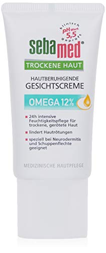 SEBAMED Trockene Haut Gesichtscreme Omega 12%, speziell bei Neurodermitis und Schuppenflechte geeignet, auch für sehr trockene Haut, medizinische Hautpflege, Made in Germany, ohne Mikroplastik