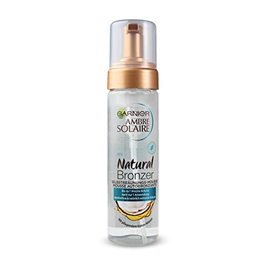 Garnier Selbstbräunungsmousse, Pflegender Selbstbräuner für eine natürliche und fleckenfreie Bräune, Ambre Solaire Natural Bronzer, 1 x 200 ml