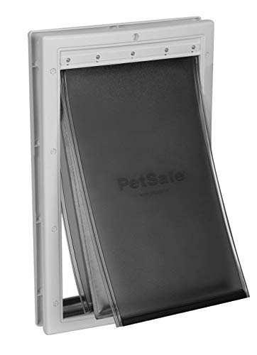 PetSafe Kunststoff-Haustierklappe für extremes Wetter, Isolierend und Energieeffizient, Mit Verschlussplatte, Größe L, Weiß