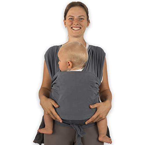 MAMMACITA® Tragetuch Baby ohne Binden, elastisches Tragetuch leichtes Anziehen, Babytrage Neugeborene ab Geburt, Tragetuch Baby neugeboren, Babytragetuch ab Geburt, Babyzubehör, Baby Tragesystem