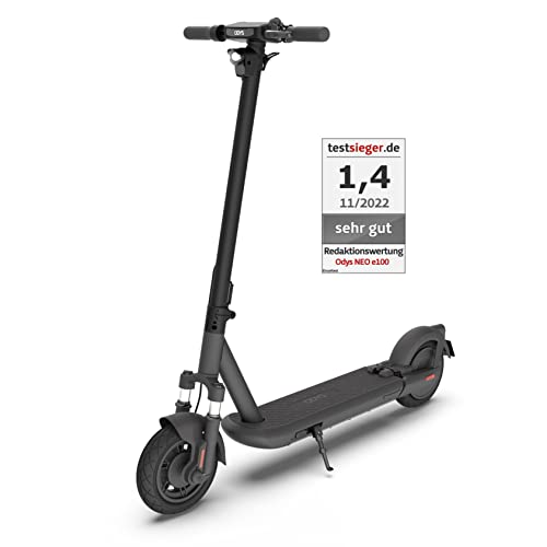 Odys NEO e100 Faltbarer E-Scooter mit Straßenzulassung & Appanbindung (max 20 km/h, bis zu 100km Reichweite & bis zu 140kg zugel. Gesamtgewicht, 10' Luftreifen, duales Bremssystem, IP55, Display)