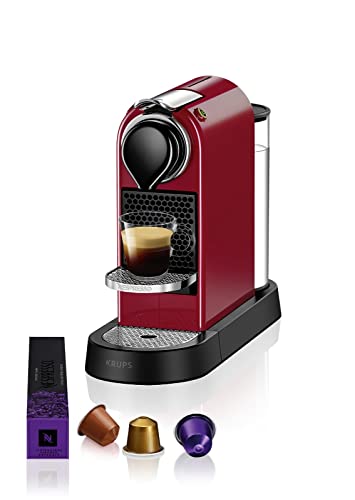 Krups Nespresso XN7415 New CitiZ Kaffeekapselmaschine | 1260 Watt | 19 bar Pumpendruck | Wassertankkapazität: 1 L | Rot