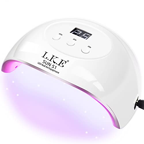 UV Lampe für Gelnägel, 72 W Professionelle Nagellampe mit 15 LED Lampen, 3 Timern, Automatischer Sensor und LED-Display, Geeignet für Alle Gel