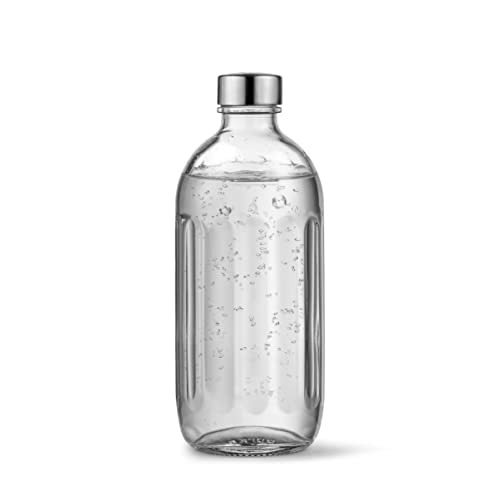 Aarke Glasflasche für Wassersprudler Carbonator Pro, Spülmaschinenfeste, mit Details in Edelstahl