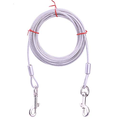 YFCTLM Hundeleine Stahldraht-Haustierleine, kann for Zwei Hunde mit DREI Farben von Anti-Biting-Kabeln, Außenbleiband, Hundedoppelleine (: 0.5cm 3M / 5M / 10M, Durchmesser) verwendet Werden,
