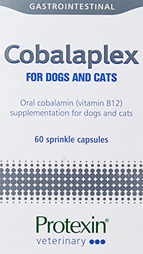Protexin Cobalaplex 60 Kapseln, Ergänzungsfuttermittel für Hund und Katze, Orales Cobalamin (Vitamin B12) zur Unterstützung des Verdauungstraktes.