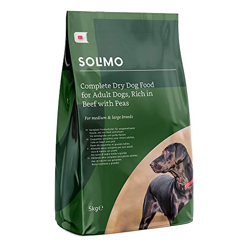 Amazon-Marke: Solimo Komplett-Trockenfutter für ausgewachsene Hunde (Adult) mit viel Rind und Erbsen, 1er Pack (1 x 5 kg)