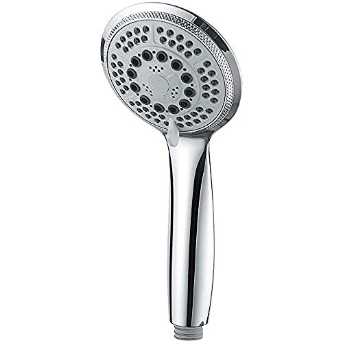 GRIFEMA COMPLENTOS-G804 Wassersparende Handbrause, Gross (Durchmesser, 100mm), 3 Strahlarten/Runder Duschkopf mit Regendusche und Massage Funktion, Chrom