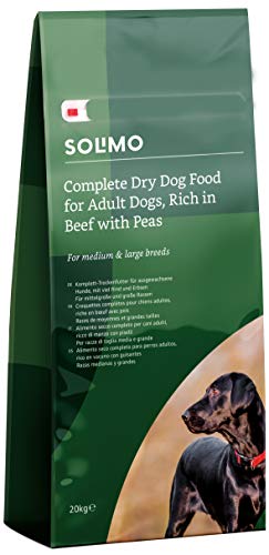 Amazon-Marke: Solimo - Komplett-Trockenfutter für ausgewachsene Hunde (Adult) mit viel Rind und Erbsen, 1er Pack (1 x 20 kg)