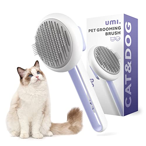 Amazon Brand – Umi Katzenbürste, Katzen Bürsten Kurzhaar & Langhaar, Katzenhaarbürste Täglich Benutzte für Entfernt lose Unterwolle, Matten und verfilzte Haare