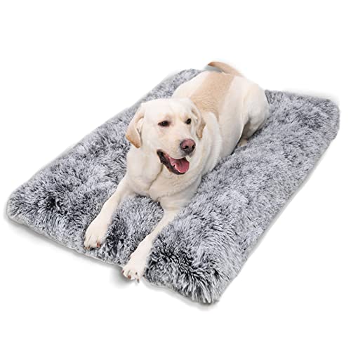 Jaspuriea Hundebett, waschbar, mittelgroß, maschinenwaschbar, Matratze, beruhigend, flauschig, gegen Angst, Hundebetten, Deluxe-Plüsch-Hundematte mit Rutschfester Unterseite, 75 x 50 cm