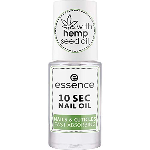 essence 10 SEC NAIL OIL NAILS & CUTICLES FAST ABSORBING, Nagelöl, transparent, pflegend, feuchtigkeitsspendend, Expressergebnis, natürlich, ohne Aceton, vegan, Mikroplastik Partikel frei (8ml)