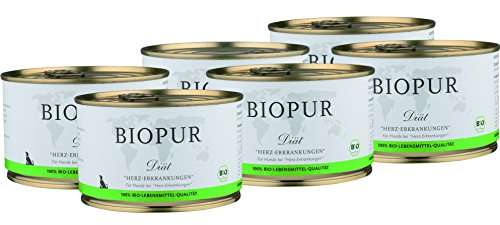 BIOPUR Bio Diät-Hundefutter bei Herz-Erkrankungen für Hunde 6x400g