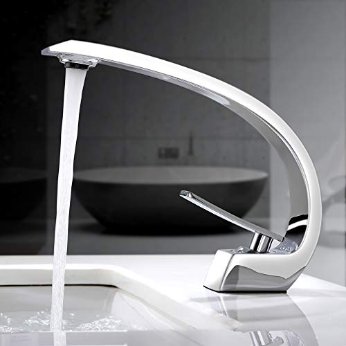 BONADE Waschtischarmatur Wasserhahn Chrom Bad Armatur Einhebelmischer Mischbatterie Waschbeckenarmatur für Badezimmer Waschbecken (ohne Zugstangen-Ablaufgarnitur)