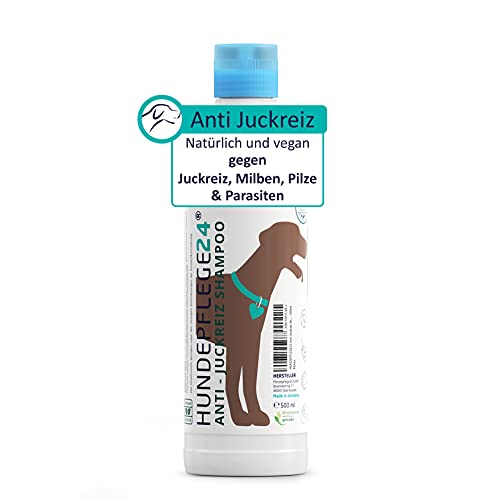 Natürliches Hundeshampoo gegen Juckreiz, Milben, Flöhe & Pilzbefall - 500ml für Hund & Katze - Juckreiz lindern & Haut re­ge­ne­RIE­Ren - Reinigung und Pflege