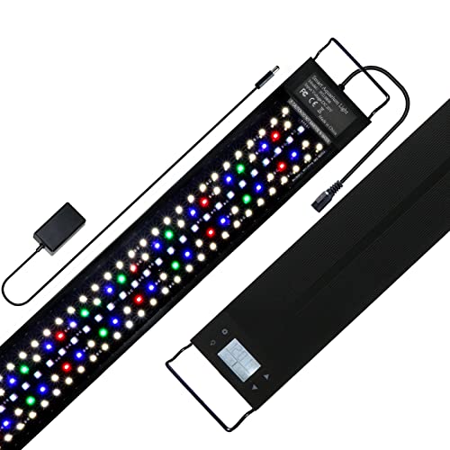 LED Aquarium Beleuchtung, Spektrum Aquarium Licht mit Timer, IP68 Wasserdicht, 24W 45-60cm mit EU-Stecker