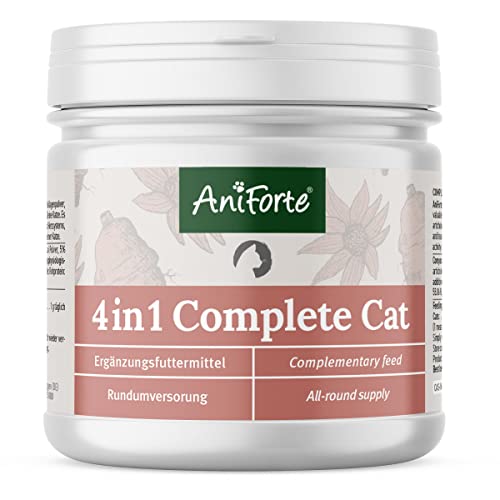 AniForte 4in1 Complete Cat 60g - Rundumversorgung für Katzen, Reich an Antioxidantien, Vitaminen, Mineralien, Pulver mit Taurin, Kollagen für Gelenke, Nervensystem, Immunsystem, Magen-Darm