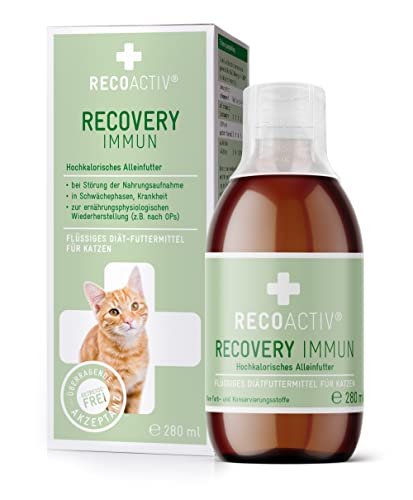 RECOACTIV Recovery Immun für Katzen, hochkalorisches Diät-Alleinfuttermittel zur Gewichtszunahme und ernährungsphysiologischen Wiederherstellung, bei Mangelernährung und hohem Energiebedarf, 280 ml