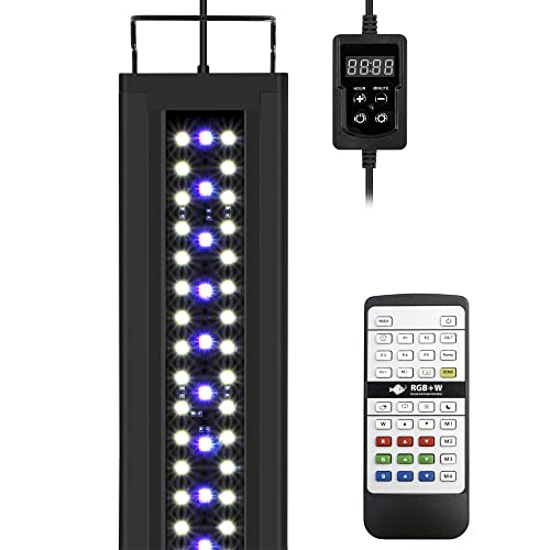 NICREW Aquarium LED Beleuchtung, Anpassbare 24/7 Modus Aquarium Lampe mit Timer, für Pflanzenwuchs und Süßwasser-Aquarien, Mehrere Wettermodus