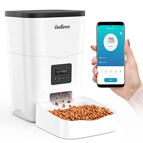 Balimo Leon Automatischer Futterspender für Katzen & Hunde trockenfutter | WLAN & APP-Steuerung Futterautomat Katzenfutter Automat | 3L Zeitschaltuhr WLAN Futterautomaten [nur 2.4G WLAN]