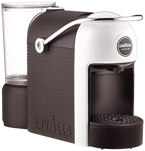 Lavazza, A Modo Mio Jolie&Milk Kaffeemaschine, Kaffee-Kapselmaschine mit Integriertem Milchaufschäumer & Abnehmbarem Rost, Kompatibel mit A Modo Mio Kaffeekapseln, 1250 W, 220-240 V, 50-60 Hz, Weiß