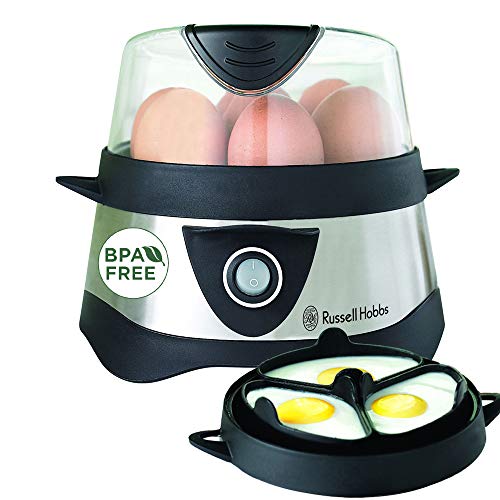 Russell Hobbs Eierkocher [Testsieger] 1 bis 7 gekochte oder 3 gedämpfte Eier auf den Punkt genau (inkl. Dampfgarer-Einsatz, automatische Abschaltung, Signalton, BPA-frei, Messbecher) 14048-56