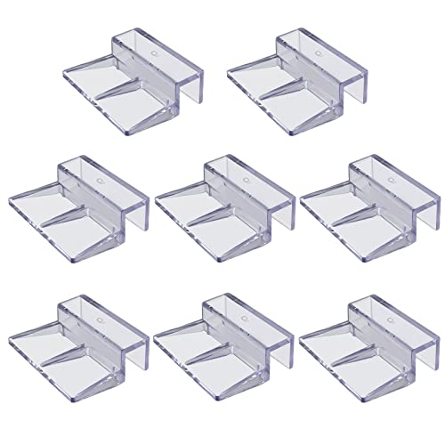 SHULLIN 8 Stück Unterstützung Halter Glasabdeckungs Clips Glasabdeckungs-Clips Glasabdeckung universale Halterungen Aquarium Abdeckung Halterung für randlose Aquarien(Transparent) (6mm)