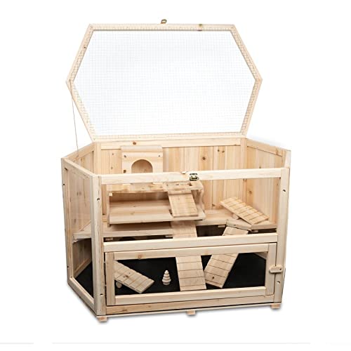 Hamsterkäfig MATS aus Holz - Maße: 90x55x55 cm - zur Nutzung im Innenbereich - Kleintierkäfig