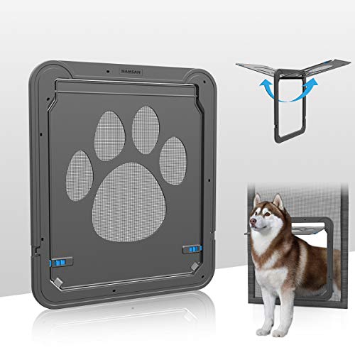 PETLESO Haustierklappe für Fliegengittertür Hundeklappe Katzenklappe Fliegengitter mit Magnetverschluss Einfache Installation Hundetür für Katzen/Hunde (42cm * 37cm)